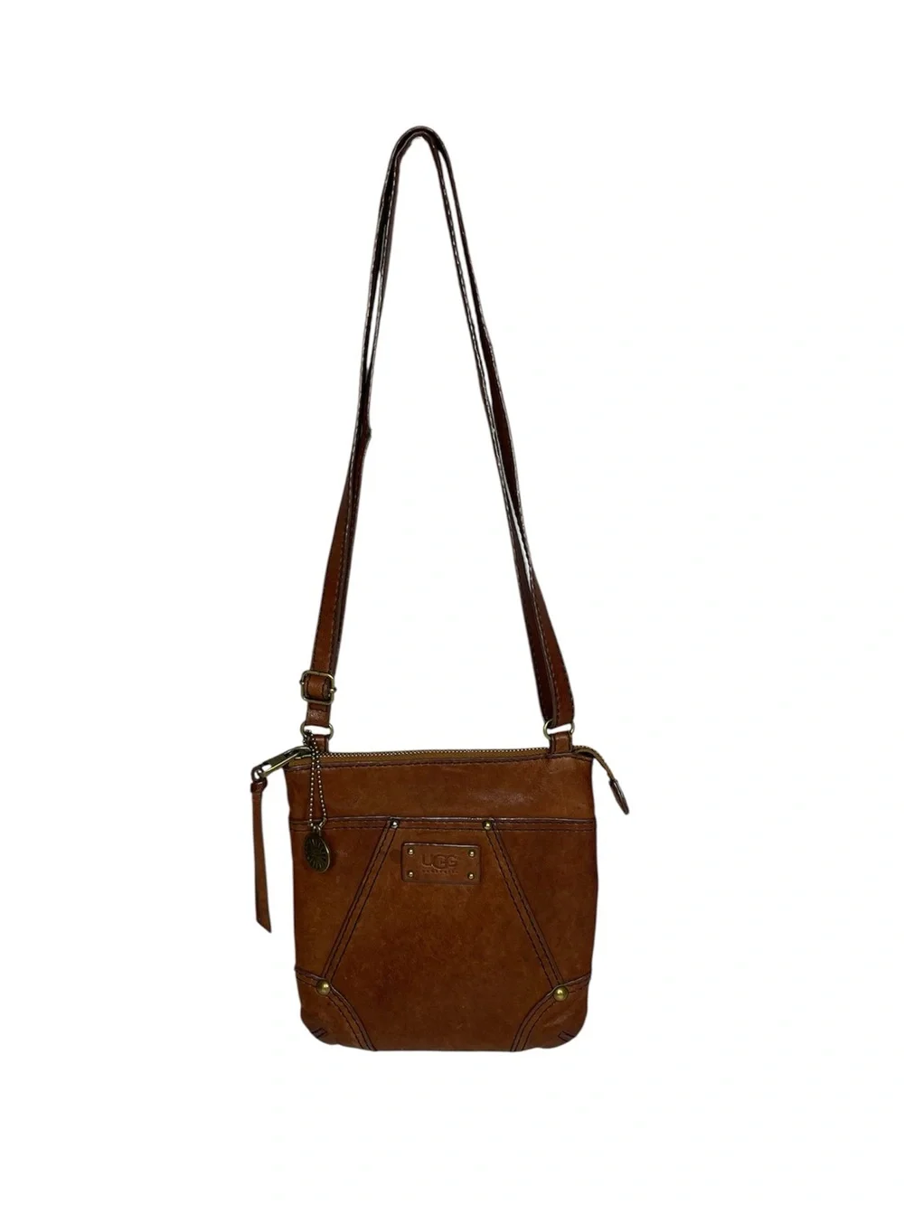 UGG Australia Brown Leather Crossbody Shoulder Bag Purse Small